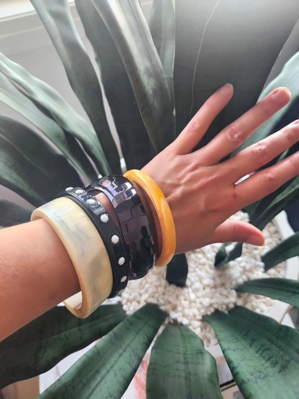 Black & Yellow Bracelet Stack